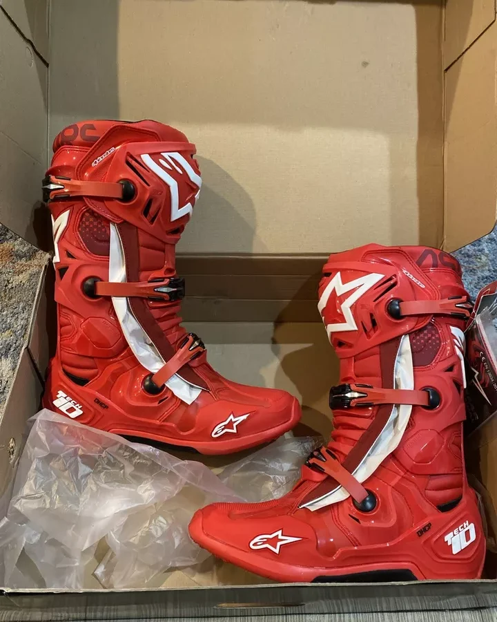 Alpinestars Tech 10 MX Boots - Red - Size 12 - Image 3