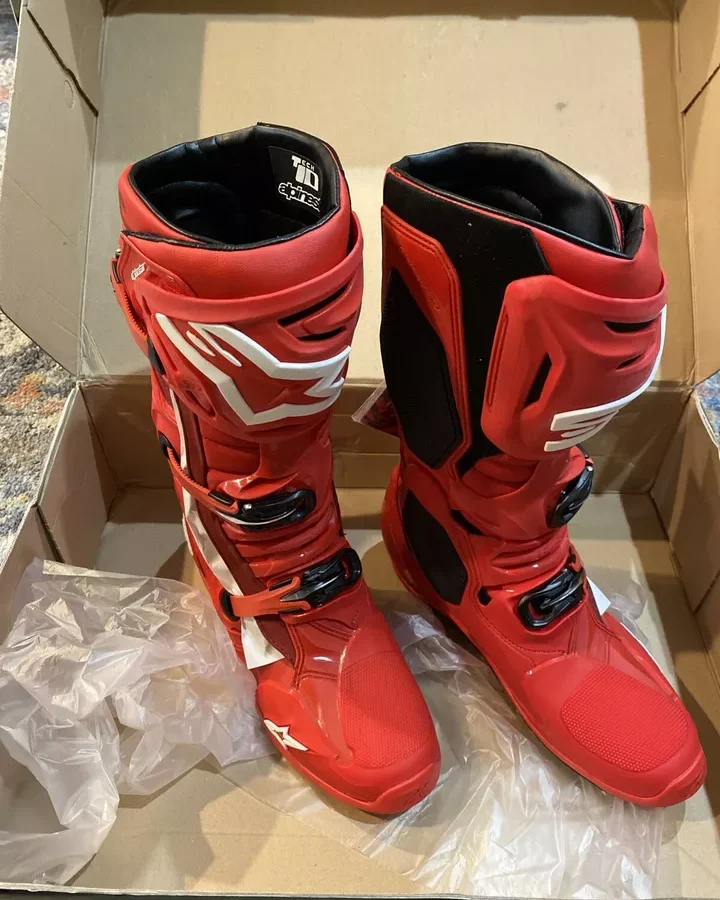 Alpinestars Tech 10 MX Boots - Red - Size 12 - Image 16