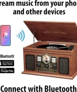 Victrola Quincy 6-in-1 Bluetooth Record Player VTA-200B Turntable CD Cassette Ra - Image 2
