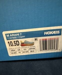 HOKA Arahi 7 Men’s 10.5D Blue Yellow Red Stability Running Shoes 1147850 - Image 11