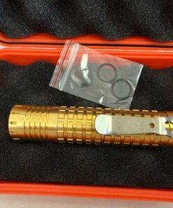 Alternative view of ReyLight Dawn Brass Flashlight XPL HI 6000K 18650 EDC LED w/ Case