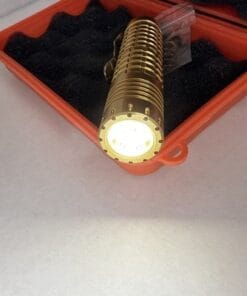 ReyLight Dawn Brass Flashlight XPL HI 6000K 18650 EDC LED w/ Case - Image 4