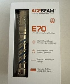 Acebeam E70 LED Flashlight 6500K 4600LM USB-C Rechargeable 21700 Battery EDC