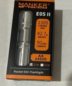 Manker E05 II Silver EDC Flashlight 1300LM AA 14500 LED Compact
