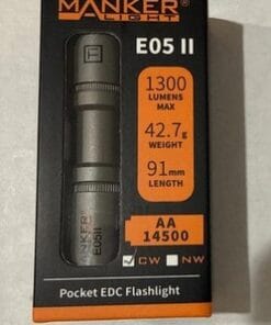 Manker E05 II Titanium Flashlight 1300 Lumens AA/14500 LED EDC