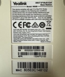 Yealink W80B DECT IP Multi-Cell Base Station PoE W80DM System LAN - Image 4