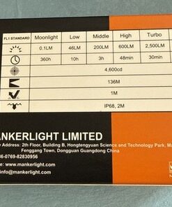 Manker Timeback III EDC Flashlight 2500LM Cool White USB Rechargeable - Image 6