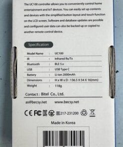 BECSY UC100 Universal Smart Remote Control Touch LCD IR + BLE 5.x USB-C - Image 5
