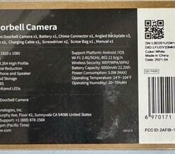 Kami Smart Video Doorbell Camera WiFi HD 1080p Night Vision 2-Way Audio IP65 - Image 8