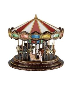 Mr. Christmas Marquee Deluxe Carousel Animated Musical LED Decoration 15”