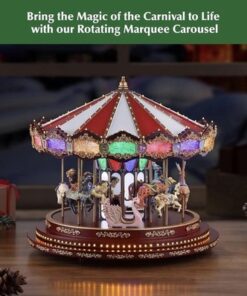 Alternative view of Mr. Christmas Marquee Deluxe Carousel Animated Musical LED Decoration 15”