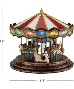 Mr. Christmas Marquee Deluxe Carousel Animated Musical LED Decoration 15” - Image 3