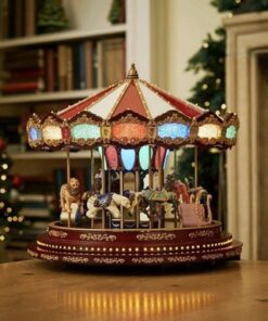 Mr. Christmas Marquee Deluxe Carousel Animated Musical LED Decoration 15” - Image 8