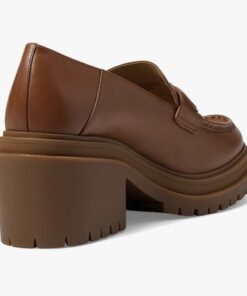 Michael Kors Rocco Heeled Loafer Women’s Shoes Luggage Brown Size 8.5M - Leather - Image 5
