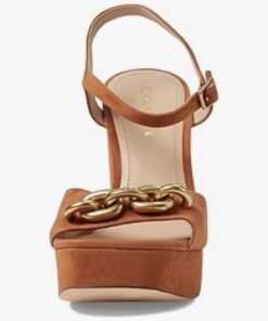 Alternative view of Coach Nicolette Suede Sandal Burnished Amber Women’s Heeled Sandals Size 8 B