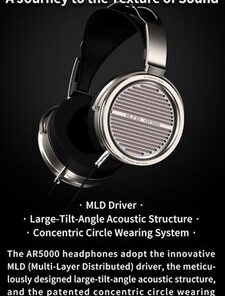 Alternative view of Aune AR5000 Full-Size Open-Back Headphones — Champagne Gold