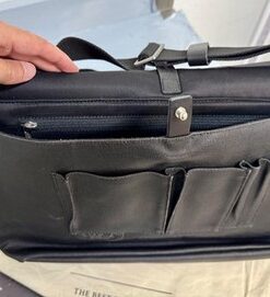 BARBICAN MESSENGER MEDIUM BAG BLACK BB005 / A07200 Made In Italy Leather&Canvas - Image 7