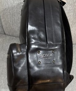 Bosca Dolce Crosby Backpack Black Italian Leather Laptop Bag Travel Work - Image 7