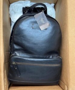 Bosca Dolce Crosby Backpack Black Italian Leather Laptop Bag Travel Work - Image 8
