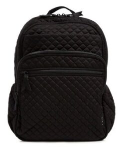 Vera Bradley Women's Cotton XL Campus Backpack, Black - Recycled Cotton One Size