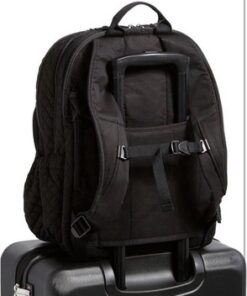 Vera Bradley Women's Cotton XL Campus Backpack, Black - Recycled Cotton One Size - Image 5