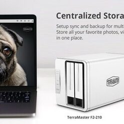 TerraMaster F2-210 2-Bay NAS Server Quad-Core 1GB DDR4 RAM Diskless Cloud - Image 2
