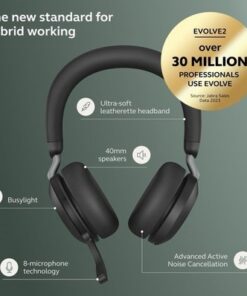 Jabra Evolve2 75 Wireless Headset Link390a UC Stereo ANC Black - New - Image 4