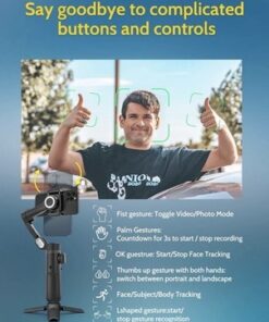 Black AOCHUAN Smart X Pro 3-Axis Phone Gimbal Stabilizer for iPhone Smartphones - Image 5
