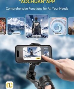 Black AOCHUAN Smart X Pro 3-Axis Phone Gimbal Stabilizer for iPhone Smartphones - Image 7
