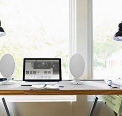 KEF EGG Versatile Desktop Speaker System - Gloss White (Pair) - Image 5