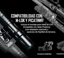 Olight Odin Mini Desert Tan Rechargeable M-LOK Rail Mounted Light 1250 Lum, 240M - Image 9