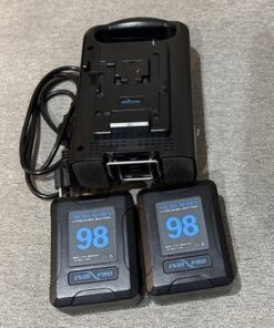 Indipro 2x Micro-Series 98Wh V-Mount Li-Ion Battery Dual Charger Kit #2PSKTDC. - Image 2