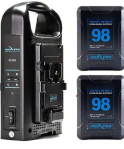 Indipro 2x Micro-Series 98Wh V-Mount Li-Ion Battery Dual Charger Kit #2PSKTDC.