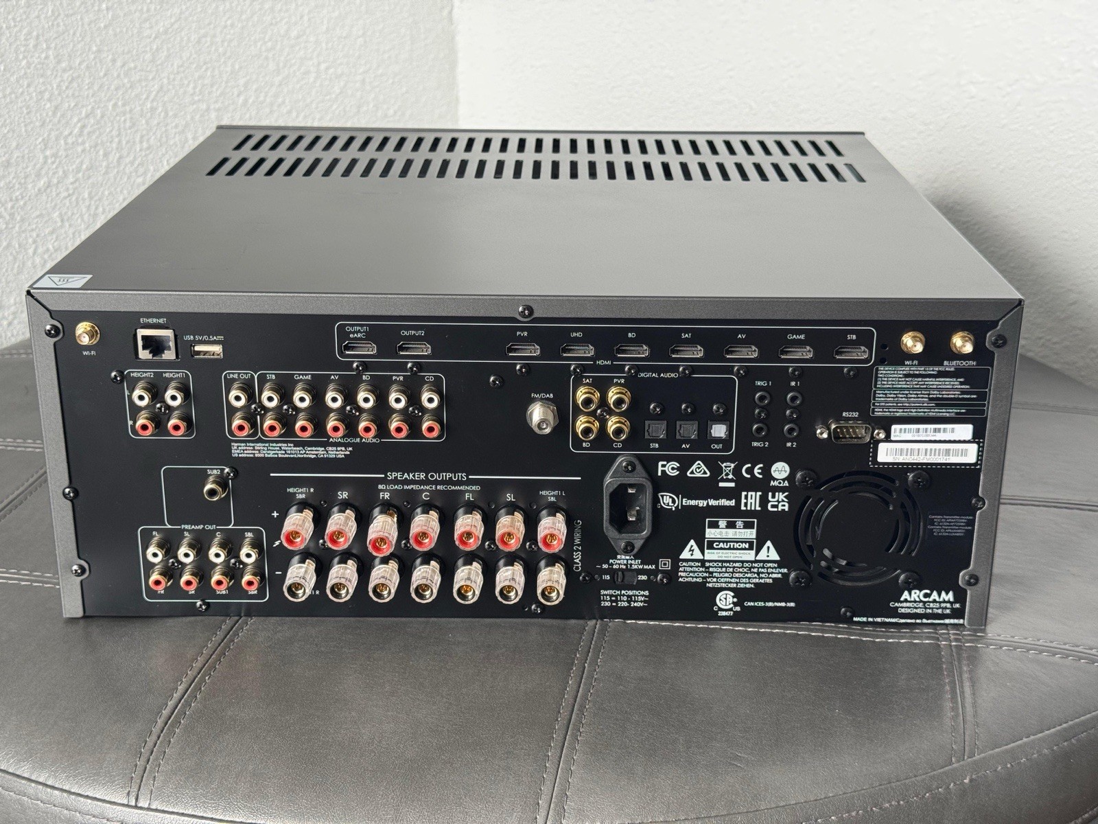 Arcam AVR5 7.2 Channel Dolby Atmos DTS:X Class AB AV Receiver HDMI Wi-Fi