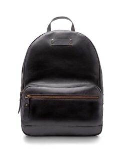 Bosca Dolce Crosby Backpack Black Italian Leather Laptop Bag Travel Work