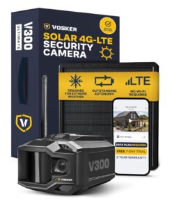 Vosker V300 Ultimate 4G-LTE Autonomous Outdoor Security Camera, High-Capacity