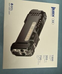 WUBEN X4 1500LM EDC Flashlight USB-C Rechargeable IP68 205m Beam RGB Black
