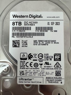 WD Ultrastar DC HC320 8TB SATA 6Gb/s 7200RPM 3.5” Enterprise HDD Tested