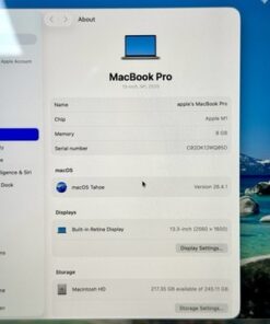 Alternative view of Apple MacBook Pro 13” M1 2020 8GB RAM 256GB SSD Touch Bar Space Gray