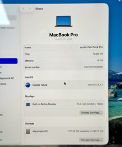 Apple MacBook Pro 13” M1 2020 8GB RAM 256GB SSD Touch Bar Space Gray