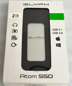 Glyph Atom 2TB External SSD USB-C USB 3.1 Gen 2 Portable Drive Silver A2000SLV