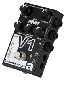 AMT Electronics V1 Guitar Preamp Pedal – Legend Amps Series – VOX Style Cab Sim.