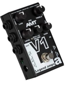 AMT Electronics V1 Guitar Preamp Pedal – Legend Amps Series – VOX Style Cab Sim.