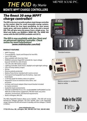 MidNite Solar The KID MNKID-B MPPT 30A Solar Charge Controller Black - Image 4