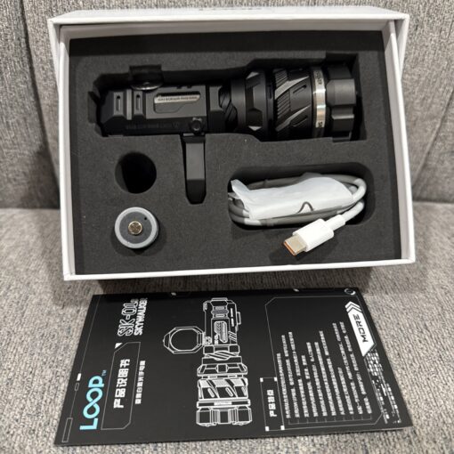LOOP Gear Skywalker SK01s LEP Titanium Black Zoom Flashlight 910 Lumens