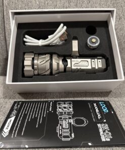 LOOP Gear Skywalker SK01s LEP Titanium Silver Zoom Flashlight 910 Lumens TI