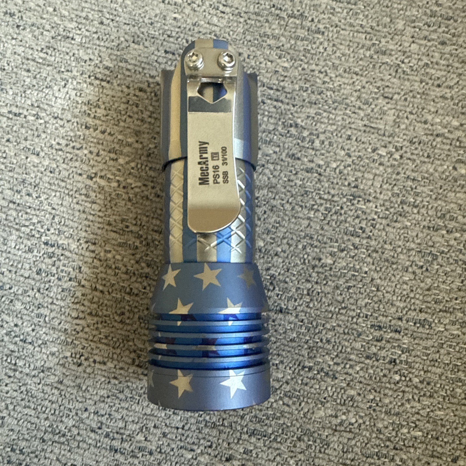 MecArmy PS16 Titanium Pattern 2000LM EDC Flashlight + 16340 650mAh Battery - Image 2
