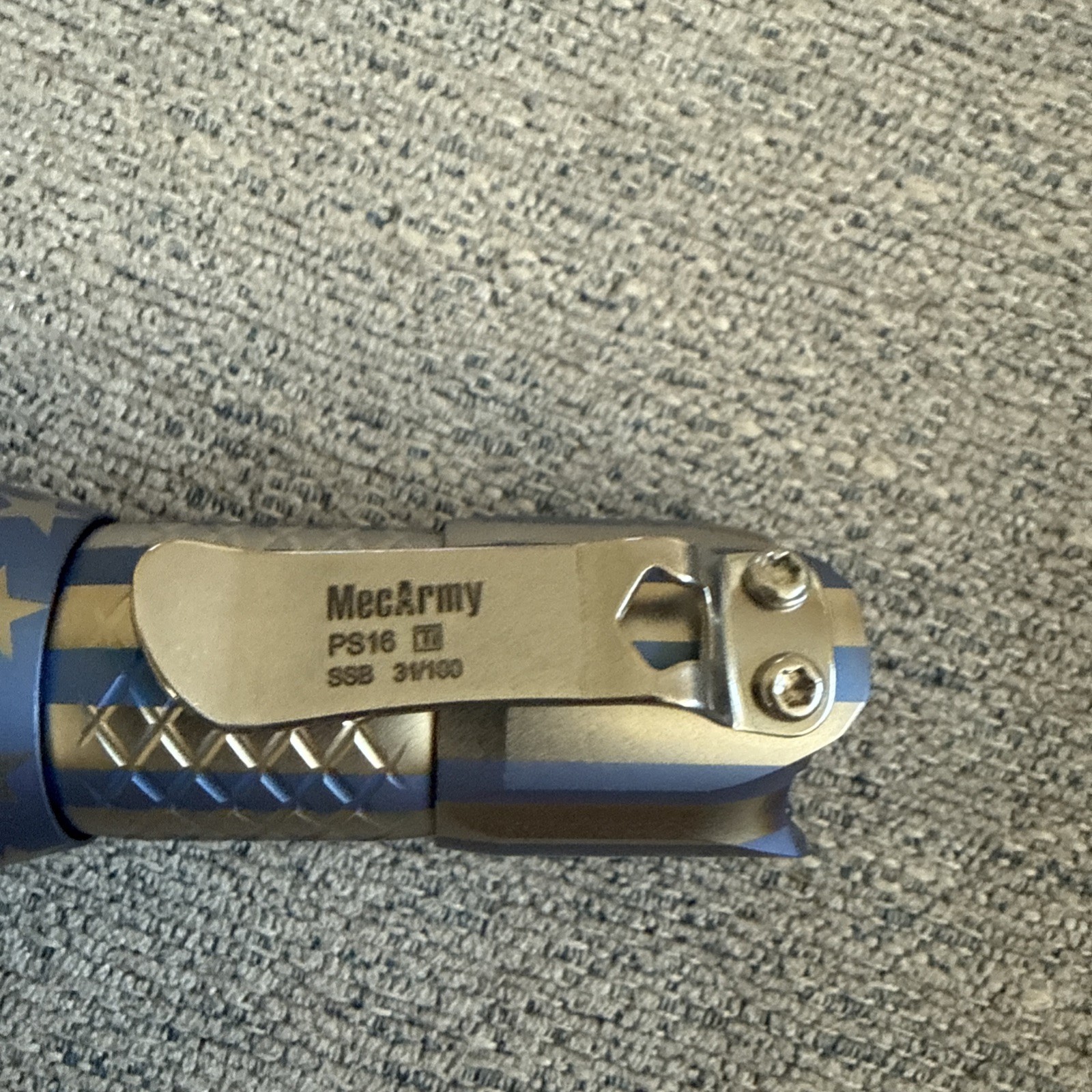 MecArmy PS16 Titanium Pattern 2000LM EDC Flashlight + 16340 650mAh Battery - Image 3